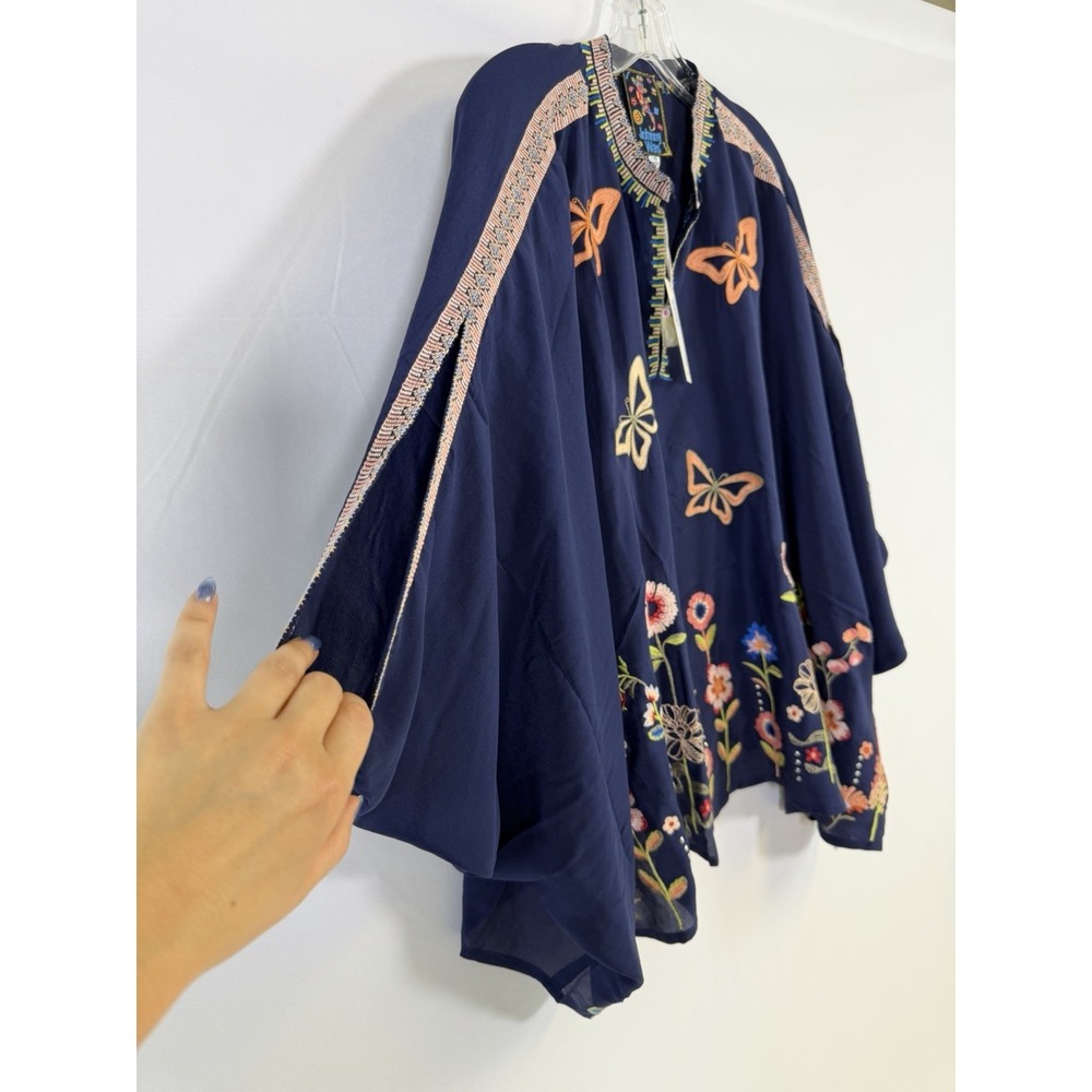 Johnny Was Imogen Poncho Nuria Embroidered Silk - Women's Size Xl - NWT $328 - Picture 5 of 16